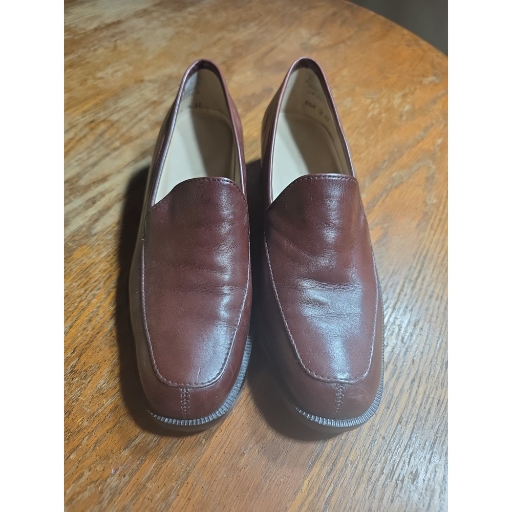 VTG Enzo Angiolini Shoe Lafayette Sz 5.5M Brown Leather Loafers Slip On